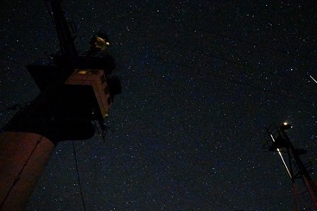 甲板から見る満天の星空