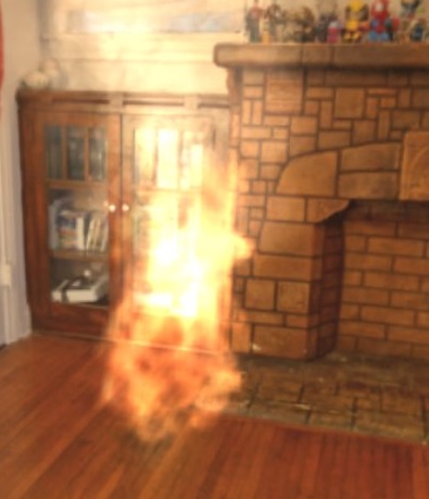 「VR消火体験シミュレータ」による表示映像のイメージ