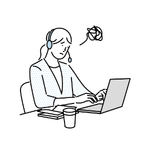 悩んでいるオペレーター